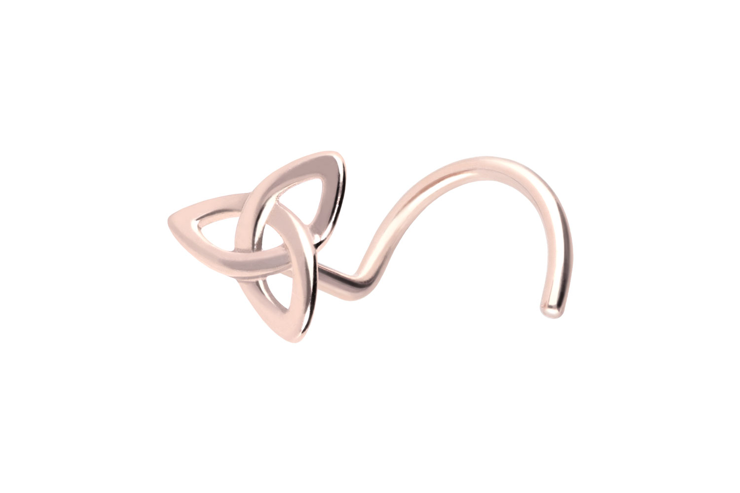 14/18 Karat Gold Nasenstecker Nasenpiercing Spirale TRISKELE